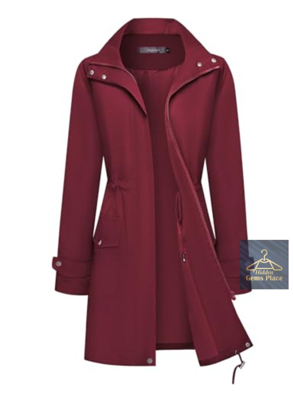 Waterproof Long Trench Raincoat for Women with Hood
